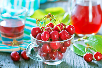 Image showing cherry juice and berries