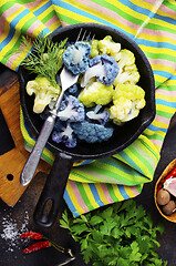 Image showing Coloured cauliflowers 