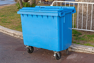 Image showing Big Blue Recycling Bin