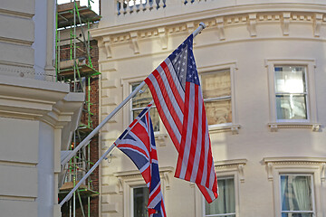 Image showing Usa and Uk Flags