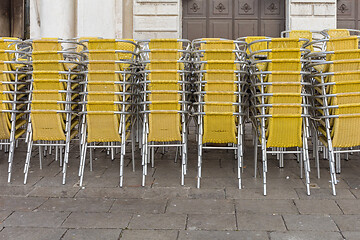 Image showing Stacked Chairs