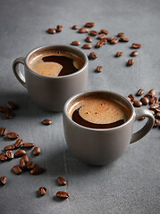 Image showing two cups of fresh homemade coffee