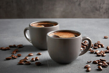 Image showing two cups of fresh homemade coffee