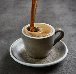 Image showing coffee pouring into cup
