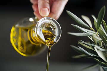 Image showing Olive oil pouring