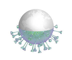 Image showing Virus and planet earth concept illustration