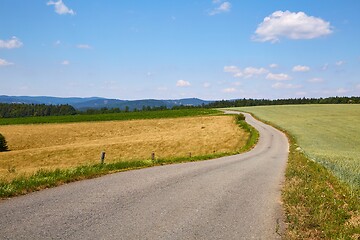 Image showing Road through farmlands