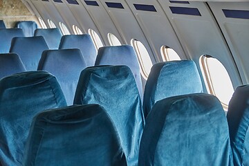 Image showing Airliner interior old seats