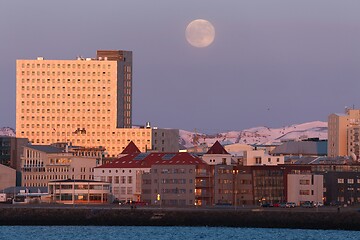 Image showing Fosshotel Reykjavik Iceland in sunset