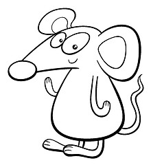 Image showing cartoon mouse coloring page