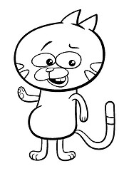 Image showing cartoon cat coloring page