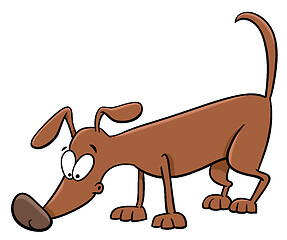 Image showing sniffing dog cartoon