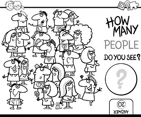 Image showing counting people game coloring page