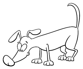Image showing sniffing dog coloring page