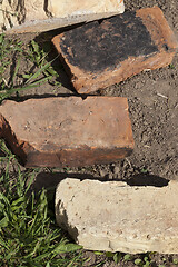 Image showing Old bricks on the ground