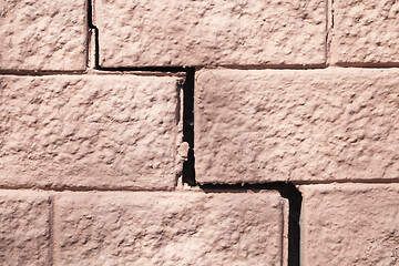 Image showing cracked brick wall