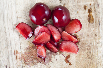 Image showing cut cherry