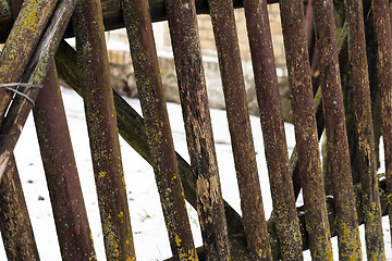 Image showing Old wooden fence