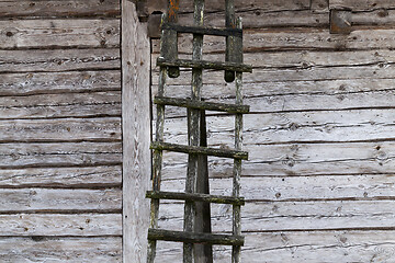 Image showing old wooden staircase