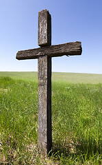 Image showing Wooden cross, close-up