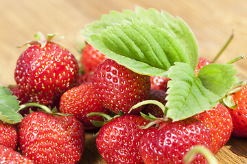 Image showing fresh strawberries on table