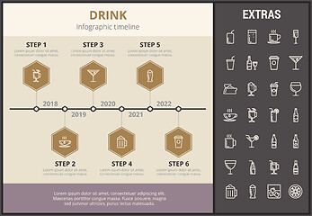 Image showing Drink infographic template, elements and icons.