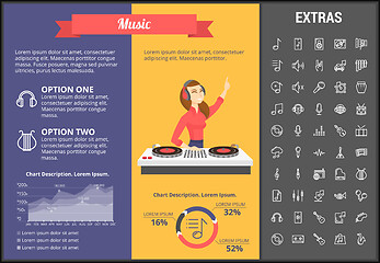 Image showing Music infographic template, elements and icons.