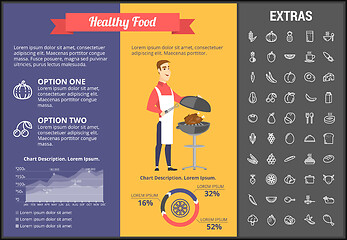 Image showing Healthy food infographic template, elements, icons