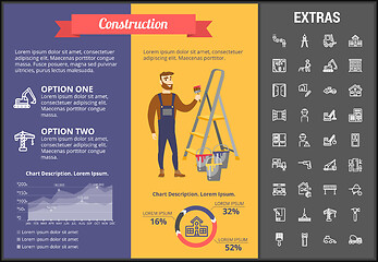 Image showing Construction infographic template and elements.