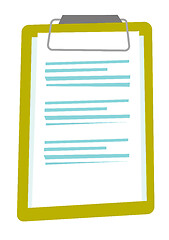 Image showing Clipboard with a sheet of paper vector cartoon.