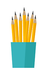 Image showing Bunch of pencils in a cup vector illustration.