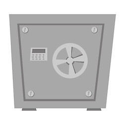 Image showing Closed metal bank safe vector cartoon illustration