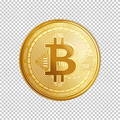 Image showing Golden bitcoin coin symbol.