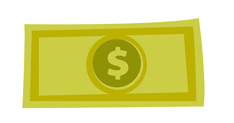 Image showing Dollar money banknote vector cartoon illustration.