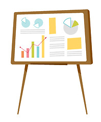 Image showing Set of graphs on the whiteboard vector cartoon.