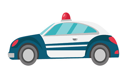 Image showing Police car vector cartoon illustration.