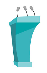 Image showing Rostrum with microphones vector illustration.