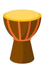 Image showing African tam tam drum vector cartoon illustration.