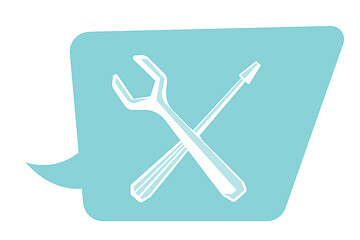 Image showing Screwdriver and wrench vector cartoon illustration