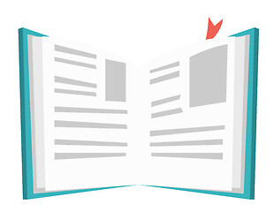 Image showing Opened book with bookmark vector illustration.