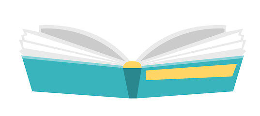 Image showing Opened hardcover book vector cartoon illustration.