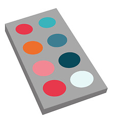 Image showing Set of watercolor paints vector illustration.