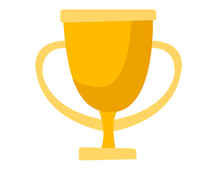 Image showing Golden trophy cup vector cartoon illustration.