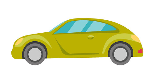 Image showing Green car vector cartoon illustration.