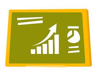 Image showing Set of charts on the green board vector cartoon.