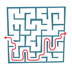 Image showing Labyrinth with solution vector illustration.