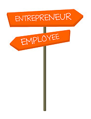 Image showing Employee and entrepreneur road sign vector cartoon