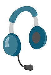 Image showing Headphones with microphone vector illustration.