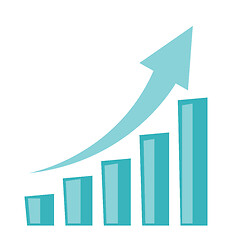 Image showing Business growth bar chart with arrow going up.