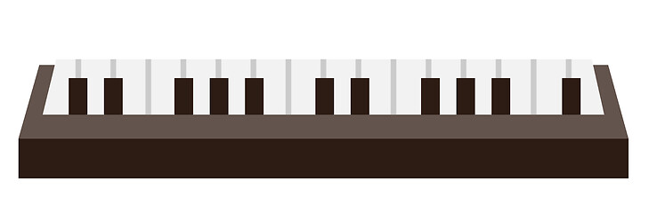 Image showing Piano keyboard vector cartoon illustration.